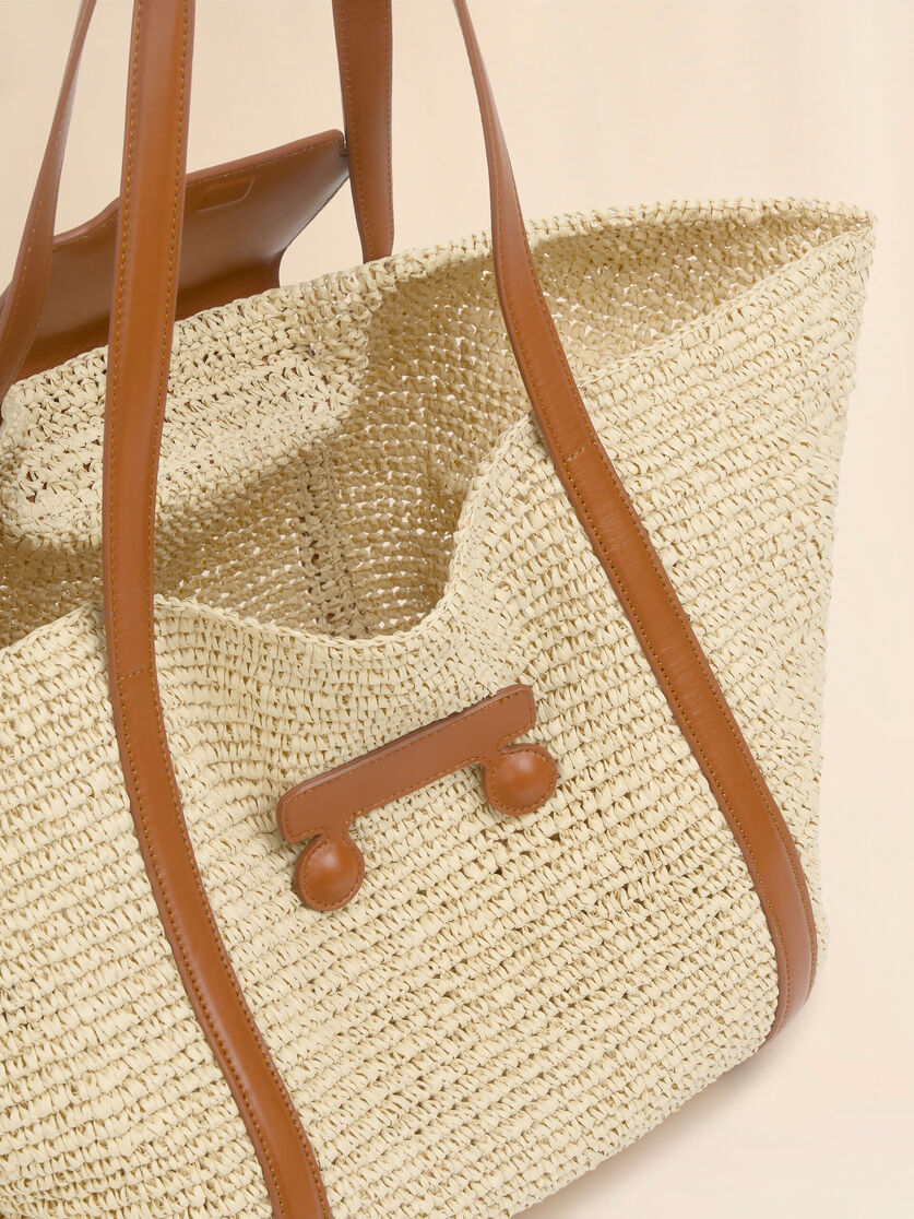 Medium black raffia-effect Trunkaroo beach bag - Shopping Bags - Image 4