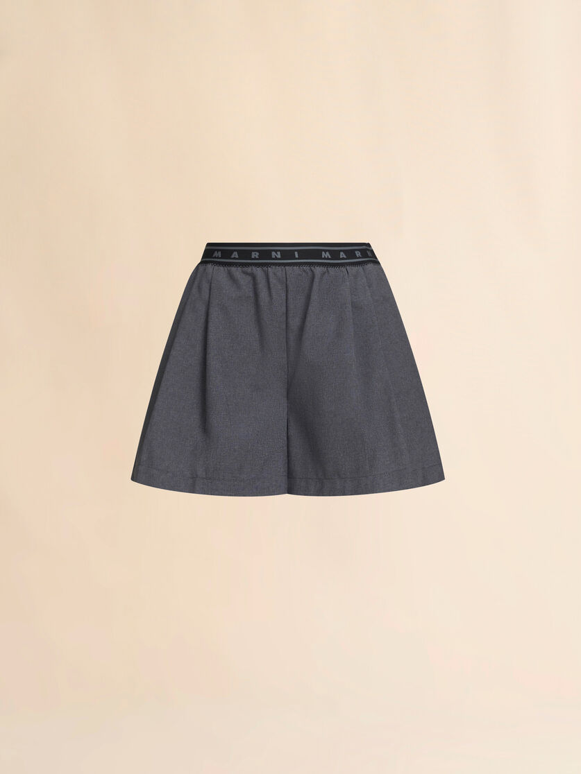 Grey wool shorts with Marni Symbol - Pants - Image 1
