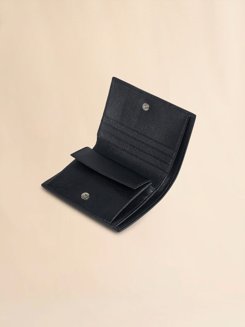 ブラック サフィアーノレザー製 二つ折りウォレット | Marni