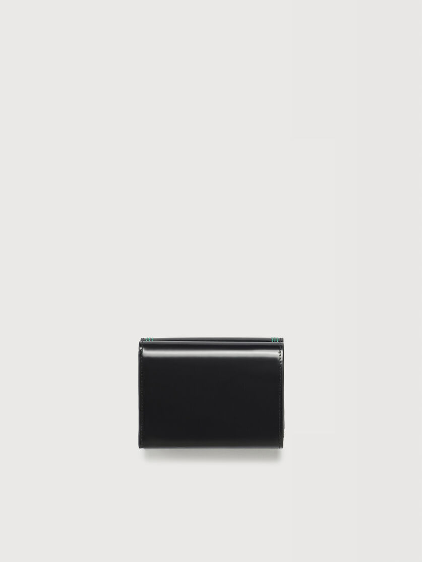 ブラックレザー 三つ折りウォレット トリプルステッチ入り, Image 3