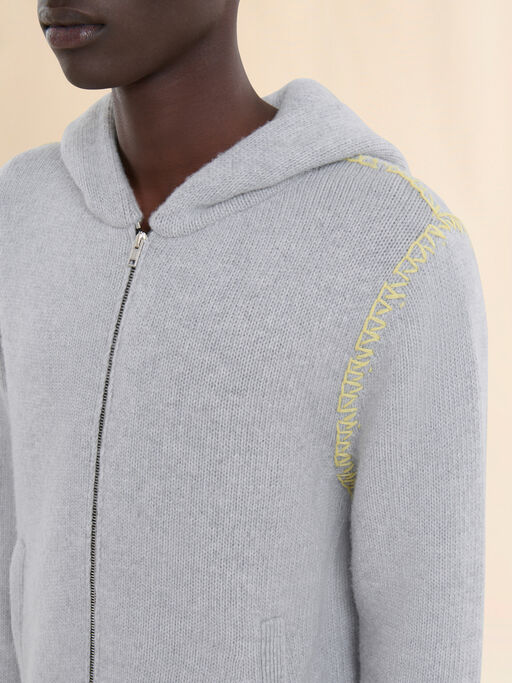 Grauer Cardigan aus Wolle und Kaschmir mit Marni Mending - Pullover