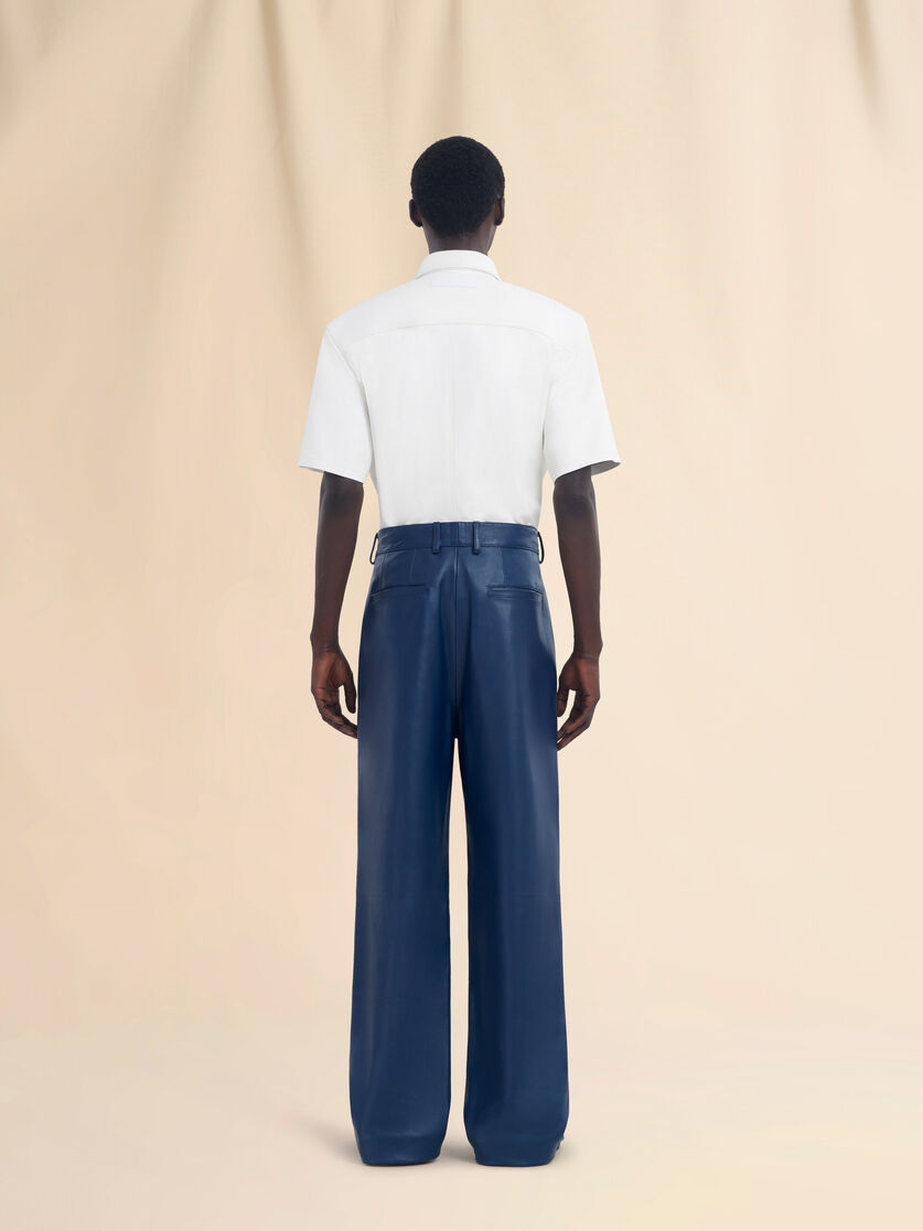 Pantalón de napa azul oscuro - Pantalones - Image 3