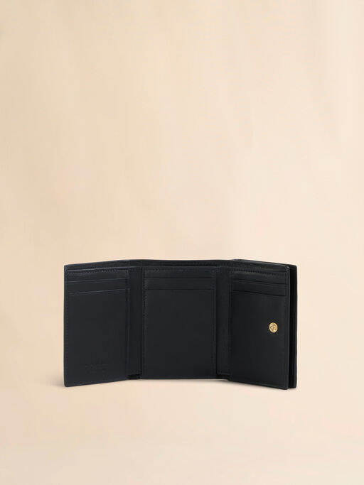 Black leather trifold wallet with Marni Symbol logo - Wallets
