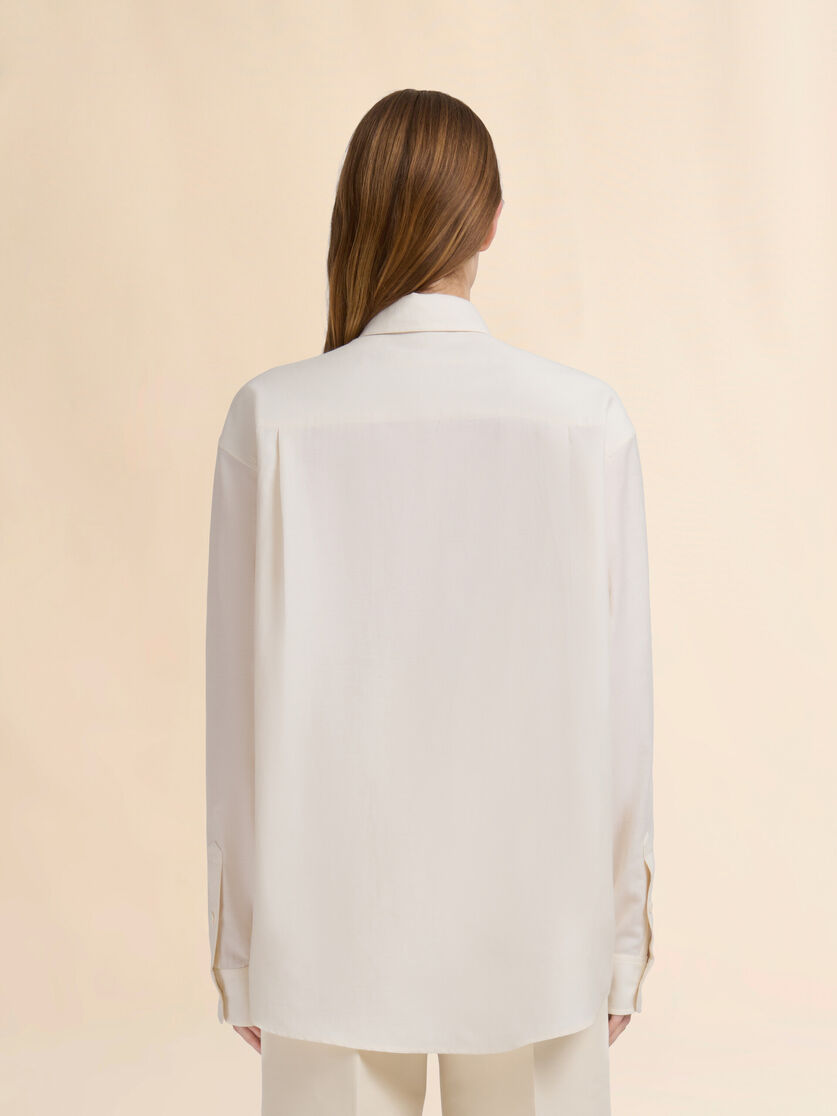 Cream twill shirt with detachable plastron - Shirts - Image 3