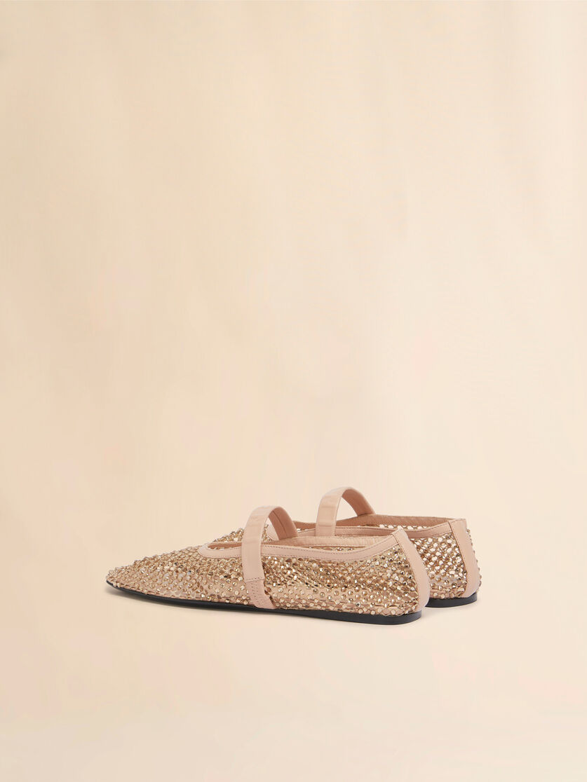 Black mesh Mary Jane ballet flat with crystals - Mocassin - Image 3