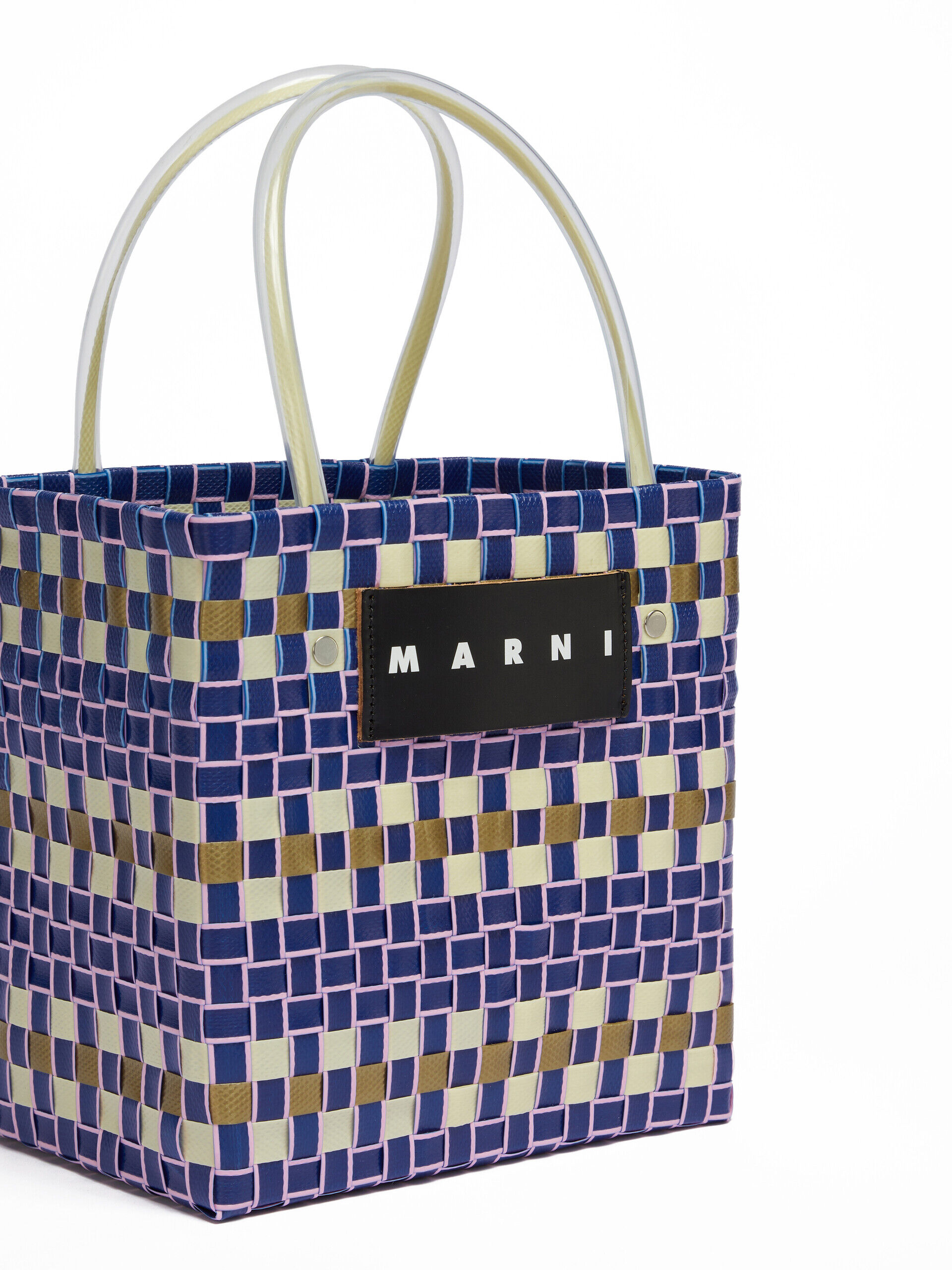 送料無料 百貨店 イリスブルー(ダークブルー) MARNI Marni | BAG BASKET MINI MARKET バッグ
