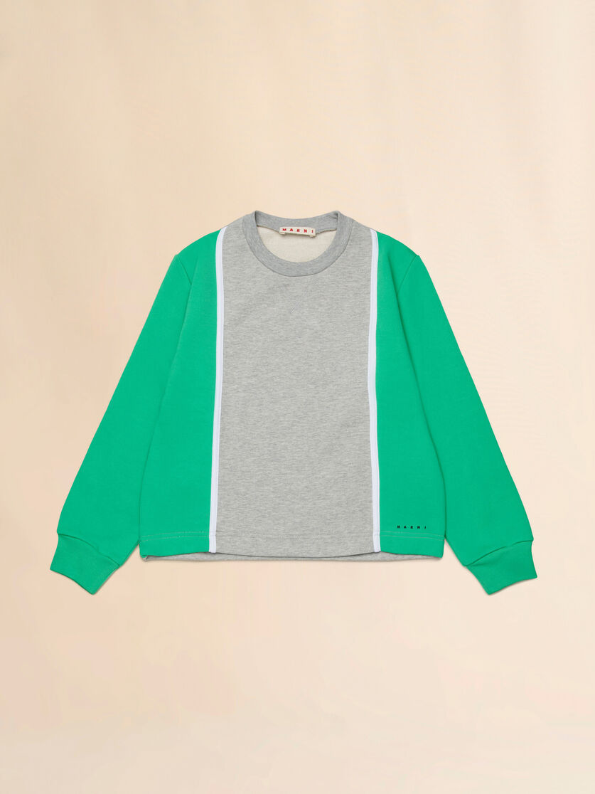 Crewneck sweatshirt with colorblock details - Sweaters - Image 1