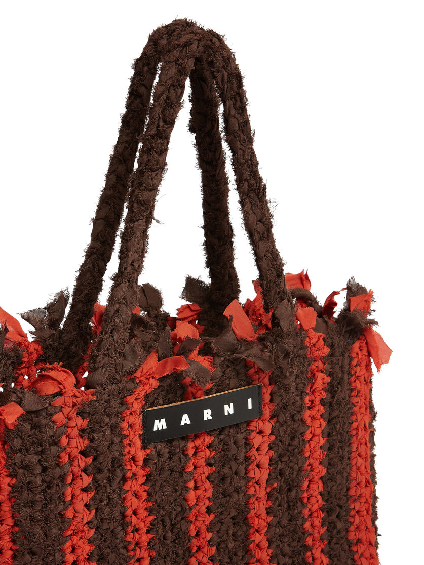 MARNI MARKET JERSEY bag in pink and blue cotton - Shopping Bags - Image 4