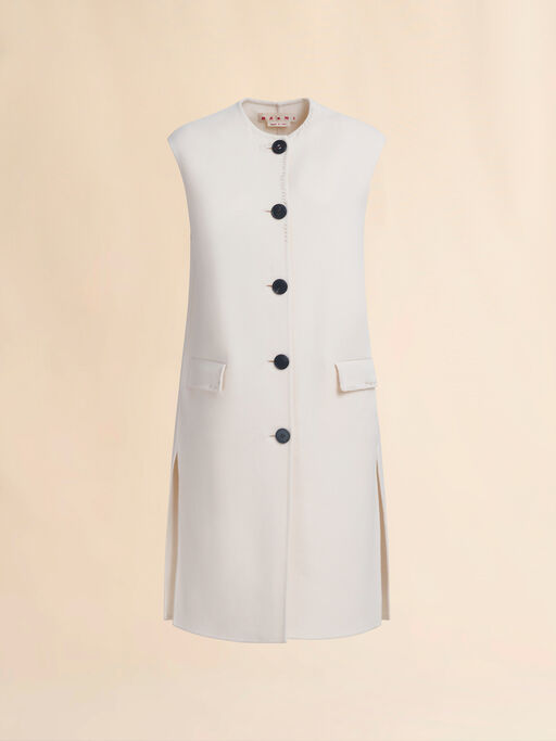 White felt sleeveless jacket - Waistcoats