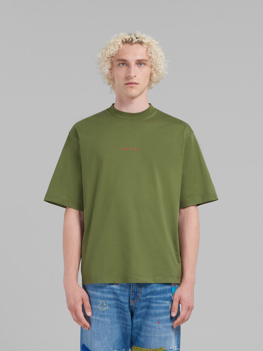 グリーン ロゴ入りオーガニックコットン製Tシャツ - Tシャツ - Image 2