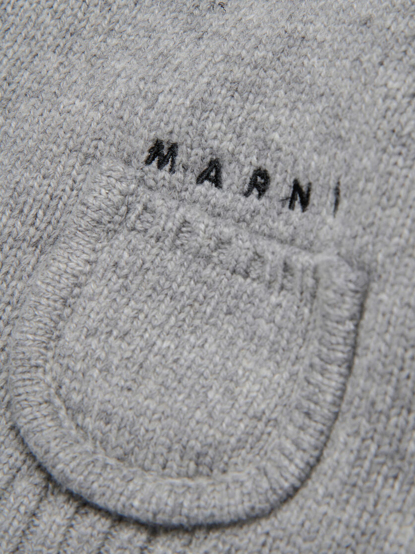 Grey melange wool-nylon jumper with pockets - Knitwear - Image 4