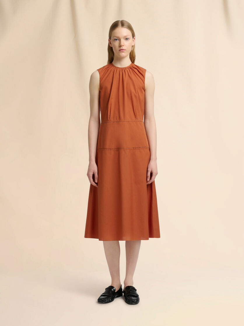 オレンジ ティアードスカート付きポプリンドレス, Image 2