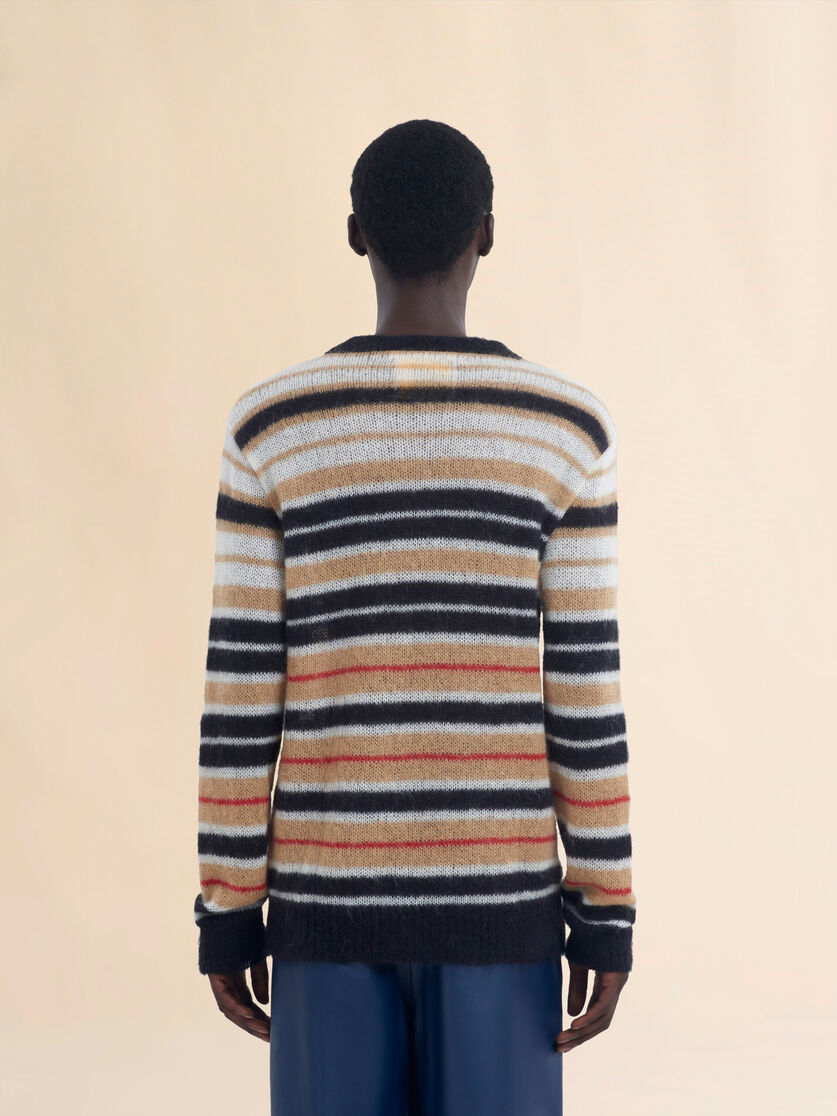 Beige striped brushed mohair jumper - Pullovers - Image 3