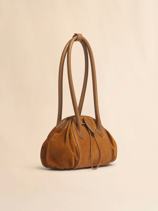 Brown Suede Tulipea Shoulder bag - Shopping Bags