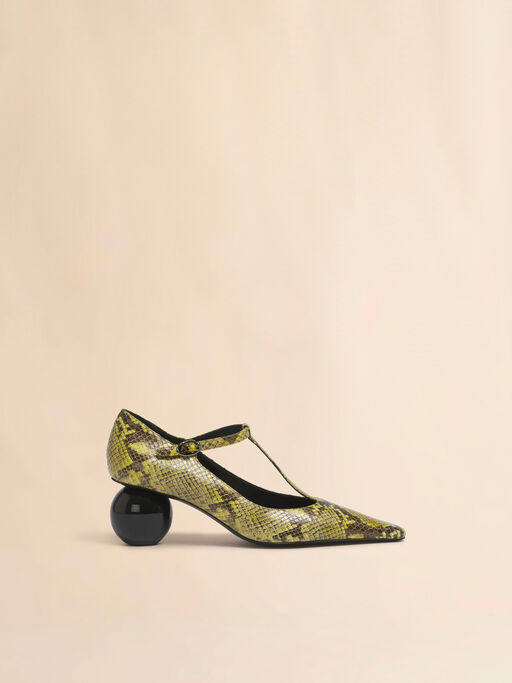 Green python-print leather Mary JaneJane - Pumps