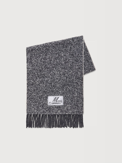 Grey boucl&eacute; alpaca scarf - Scarves