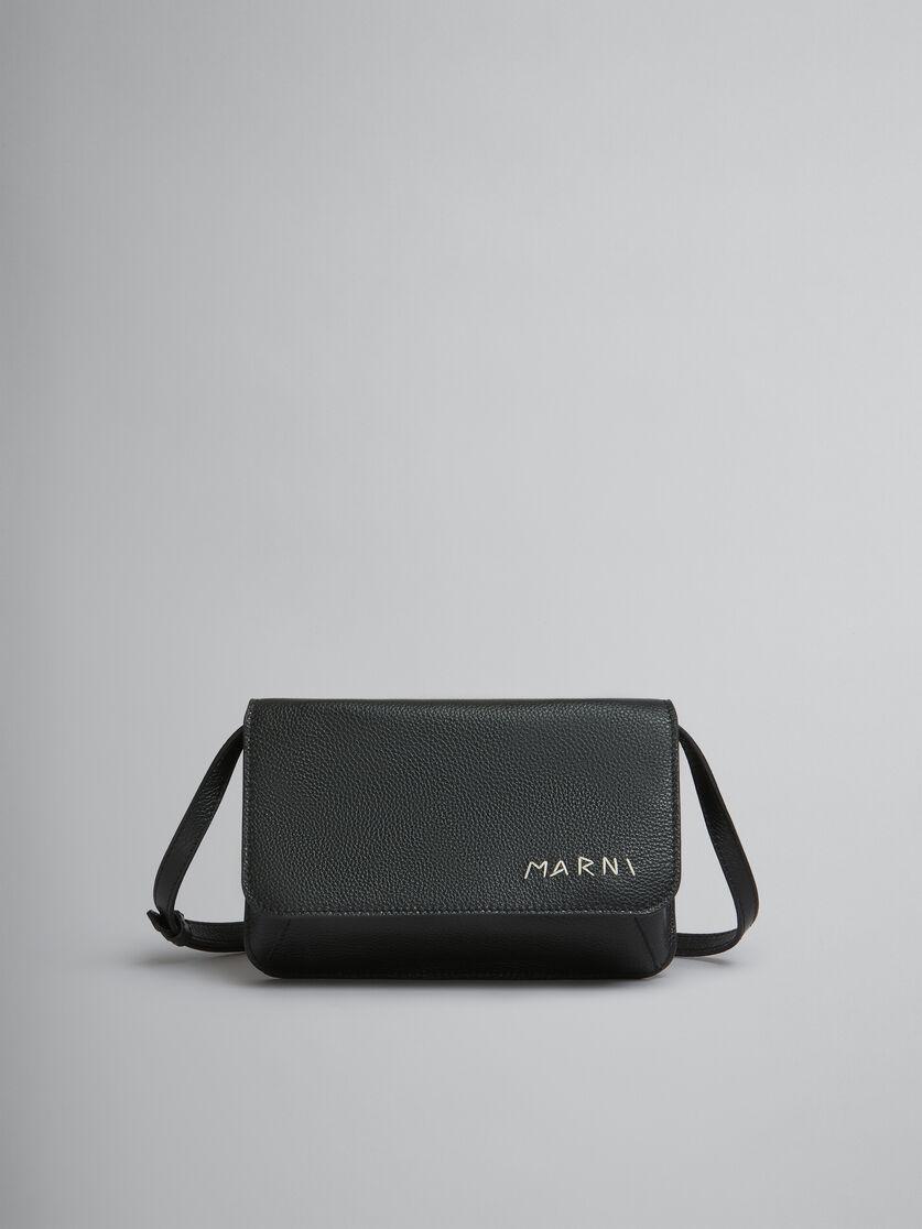 ブラック レザー製 ショルダーバッグ、マルニメンディング | Marni