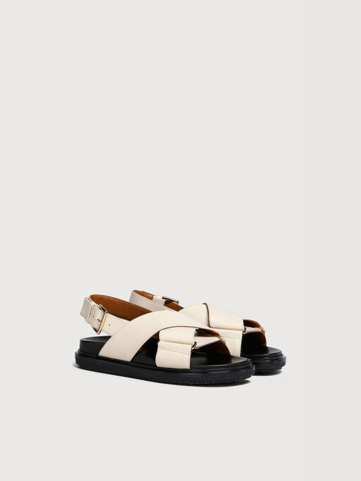 White leather Fussbett - Sandals