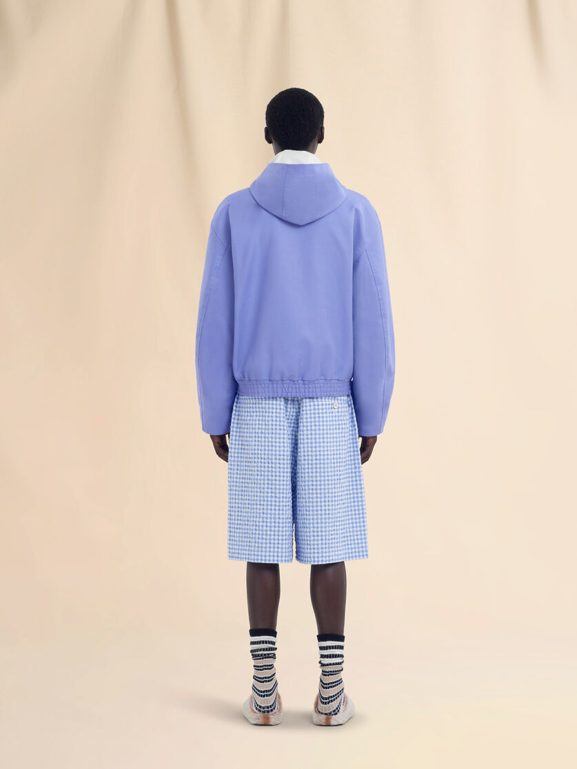 Indigo gabardine hooded jacket - Jackets - Image 3