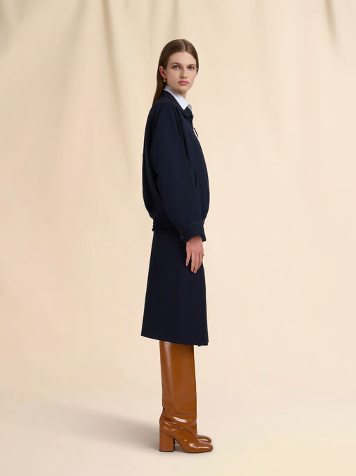 Deep blue wool wrap skirt - Skirts