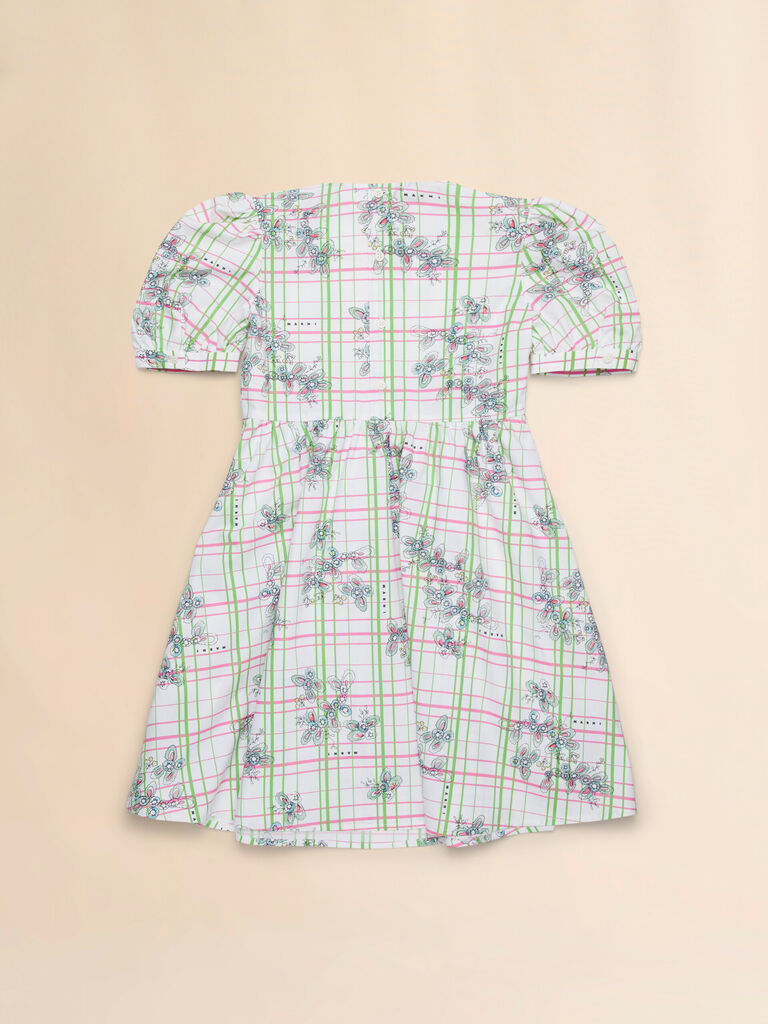 Spring 2006 Marni Blue & Grey Cotton Print Baby Doll Mini Dress main image 1