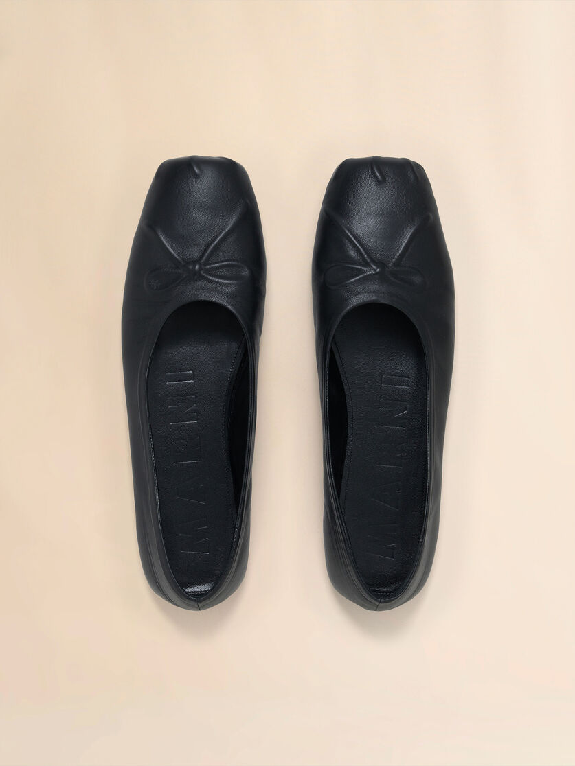 Black nappa leather Little Bow ballet flat - Ballet Shoes - Image 4