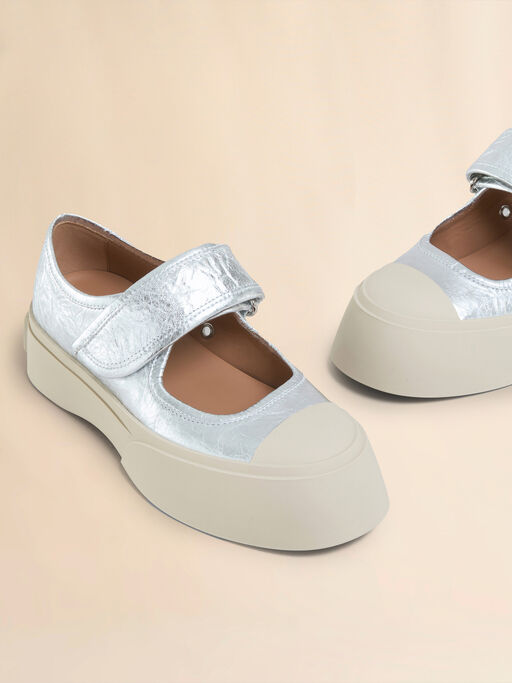 Silver leather Mary Jane sneaker - Sneakers
