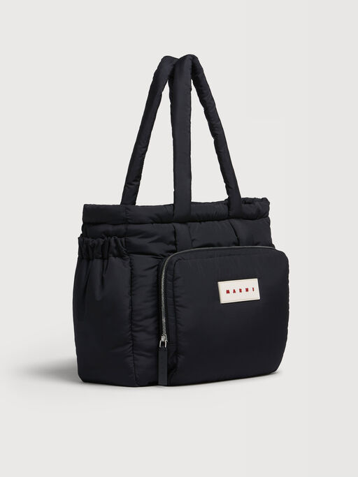 Tote bag Puff E/W de tejido t&eacute;cnico negro - Bolsos shopper