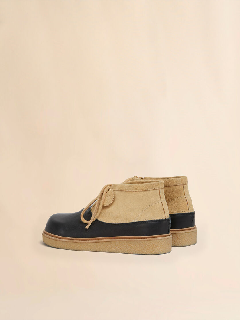 Bota safari de piel negra y verde con suela de caucho de Pará - Botas - Image 3