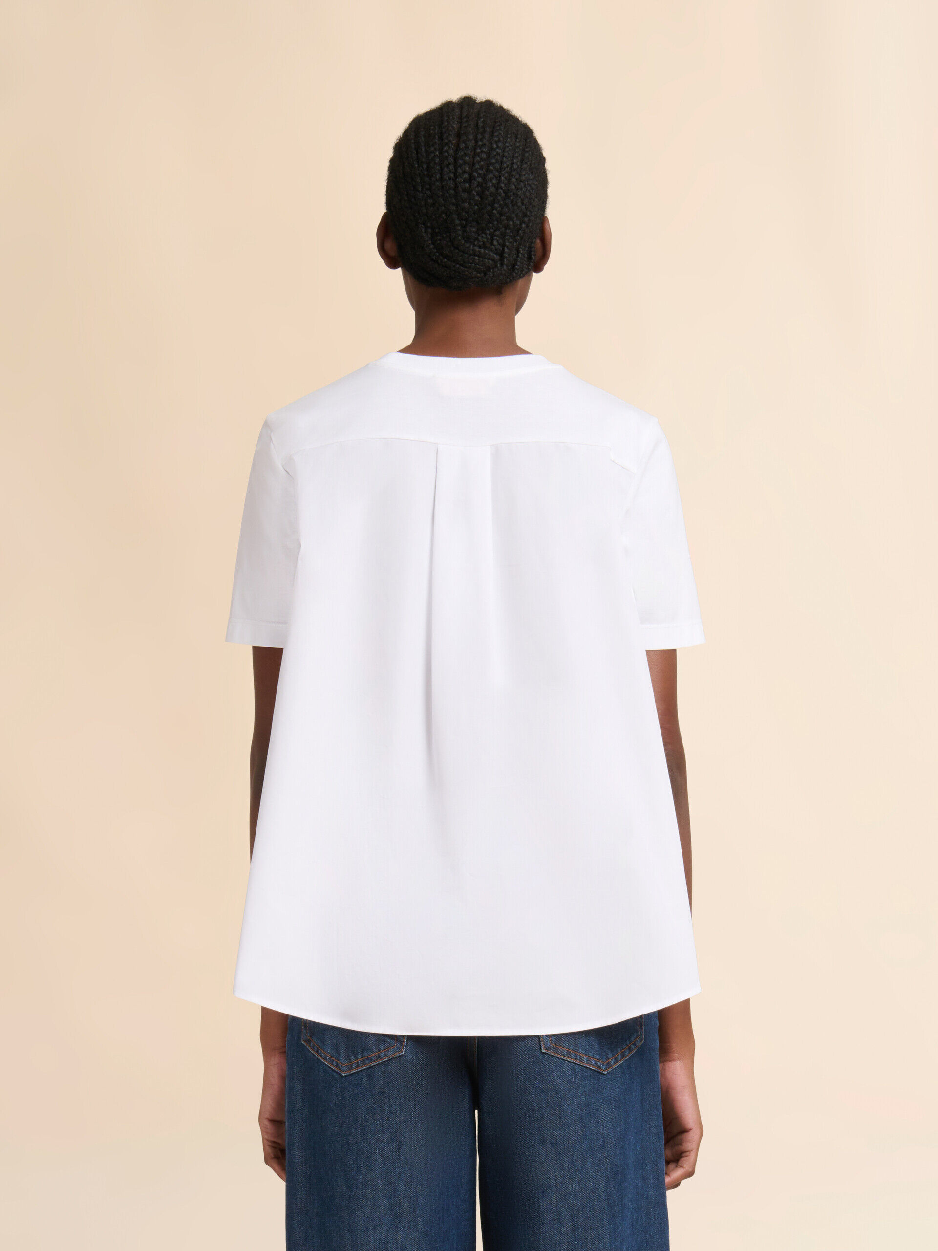 White cotton T-shirt with handstitched Marni logo | Marni