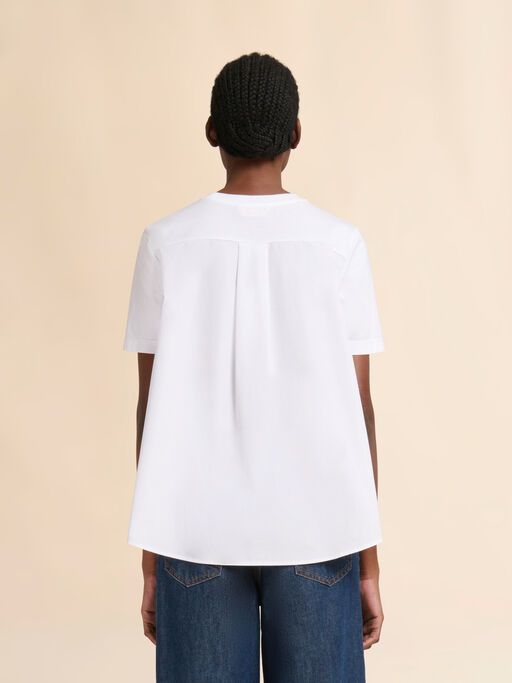 ホワイト コットン製T-シャツ ハンドステッチのマルニロゴ入り - Tシャツ