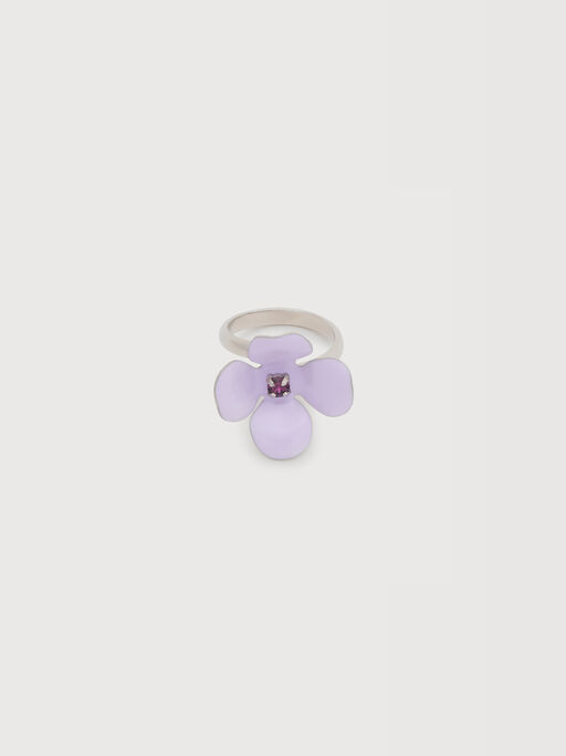 Purple enamel daisy ring - Rings