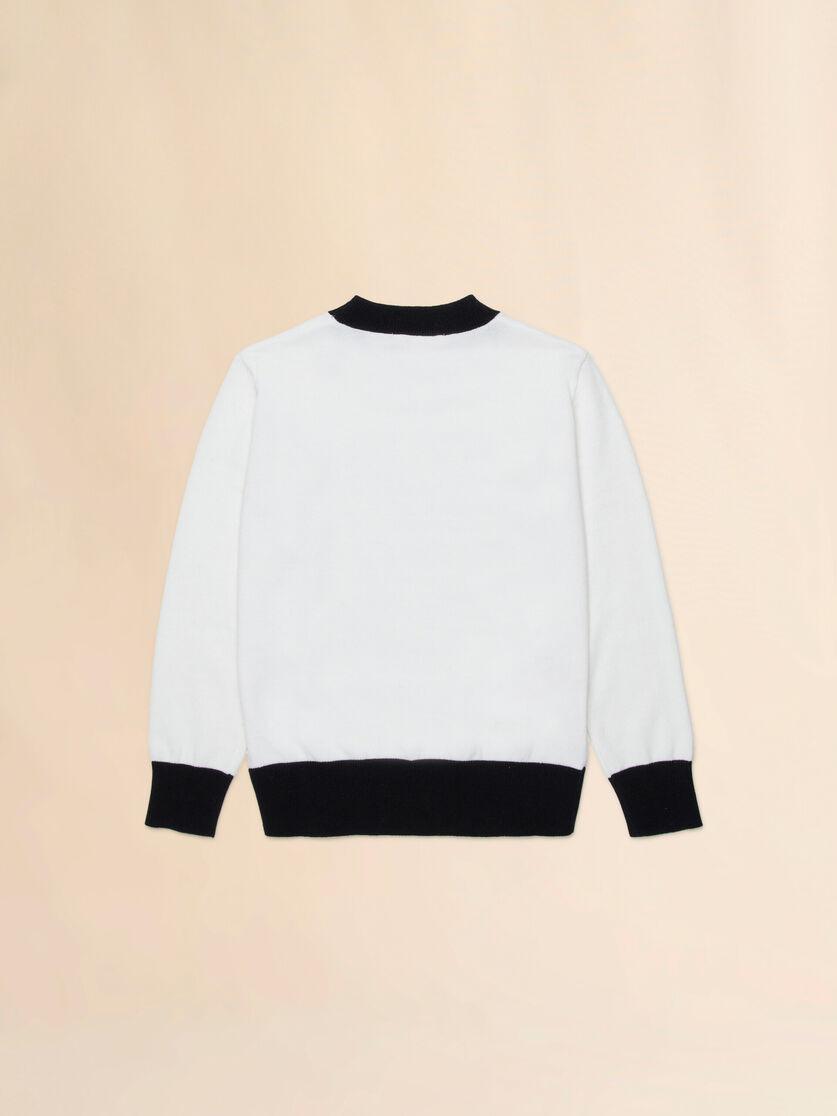 Felpa in cotone bianco con maxi logo Marni, Image 2