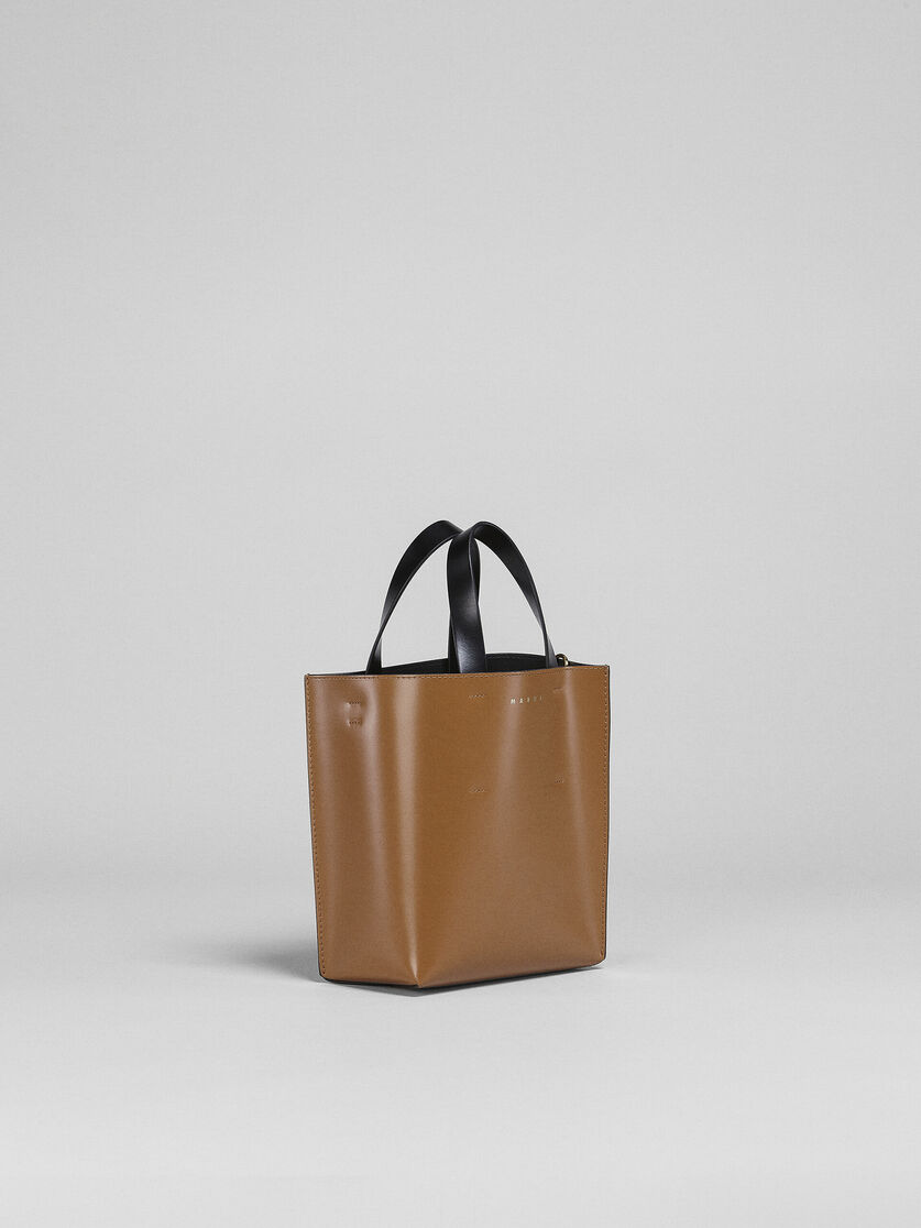 Zweifarbige MUSEO Tasche aus glänzendem Kalbsleder mit Schulterriemen - Shopper - Image 6