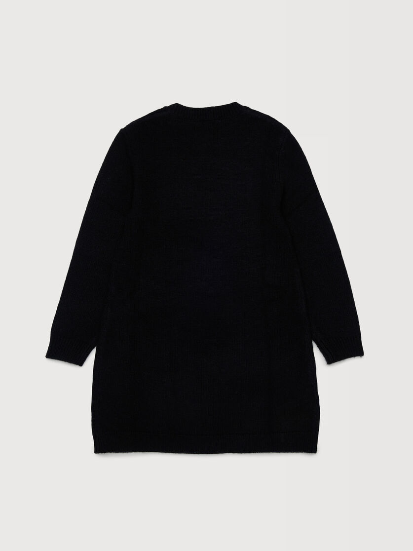 Black wool blend jumper dress with goggle lady inlay, Image 2