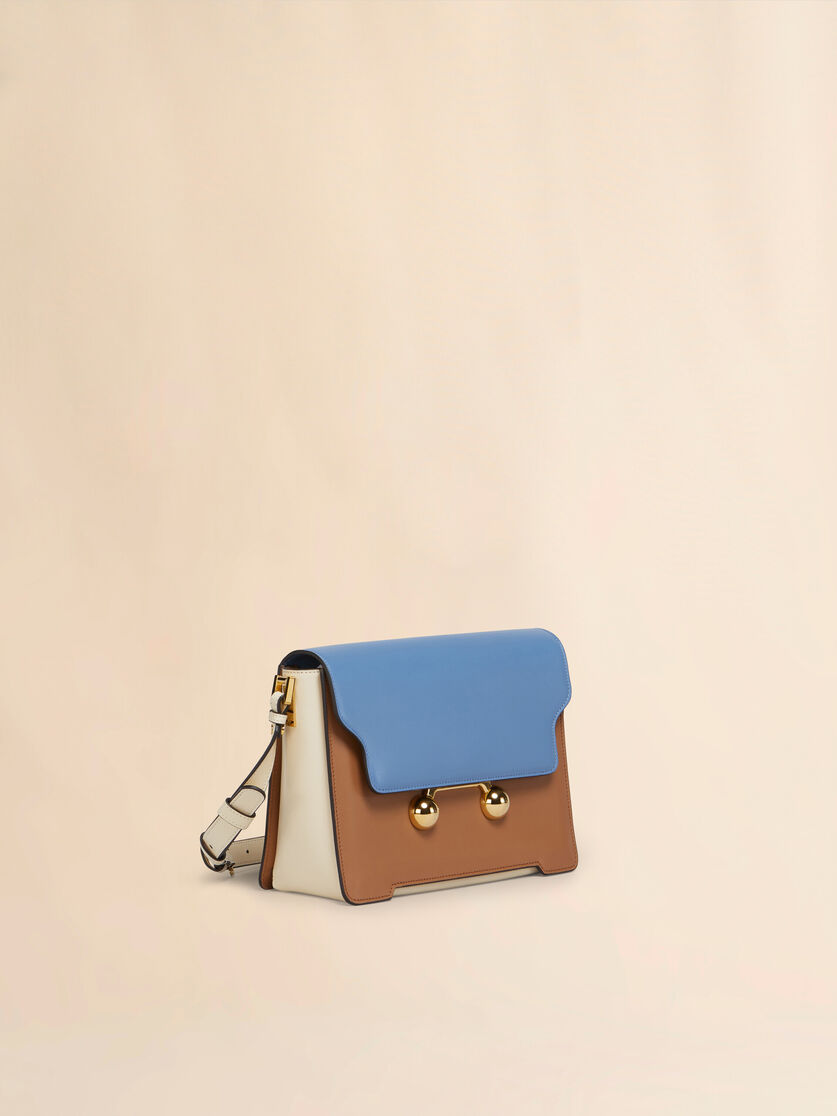 Blue, beige e light blue leather Trunkaroo medium shoulder Bag - Shoulder Bags - Image 5