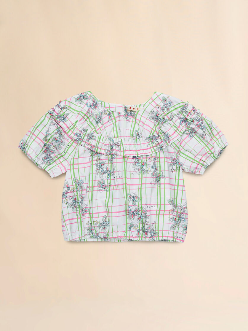 Poplin shirt with Greenhouse pattern - Shirts - Image 1