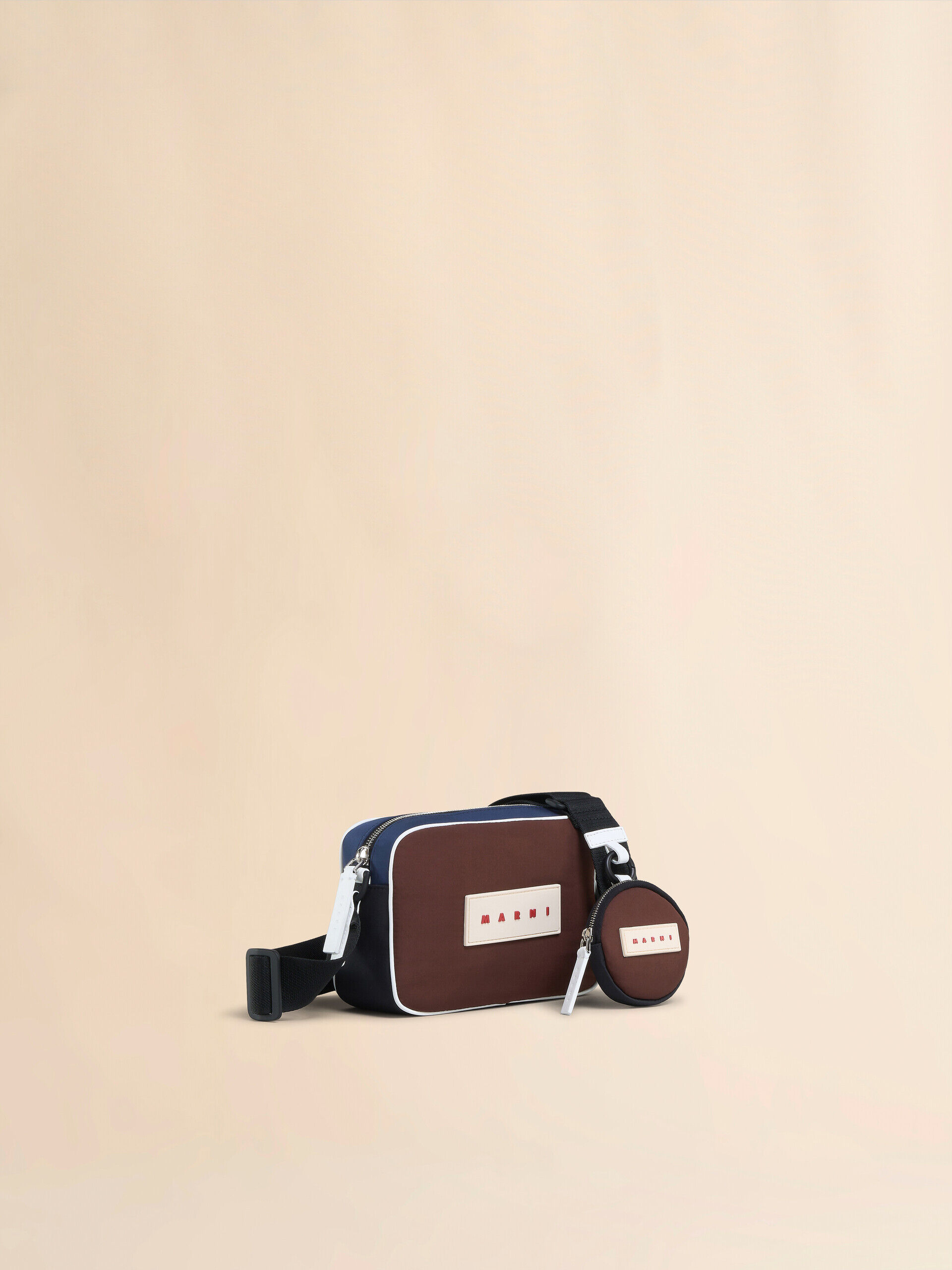 Brown blue and black Puff camera bag | Marni