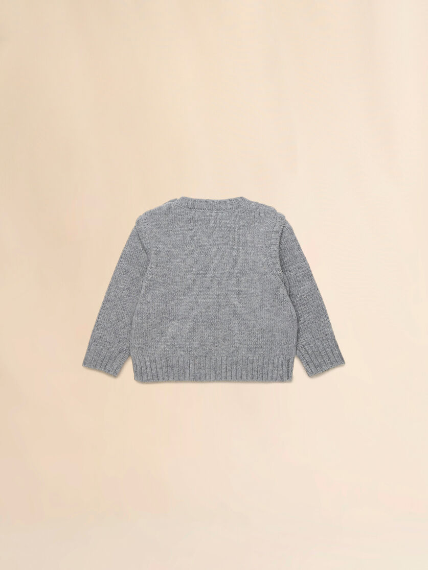 Grey melange wool-nylon jumper with pockets - Knitwear - Image 2