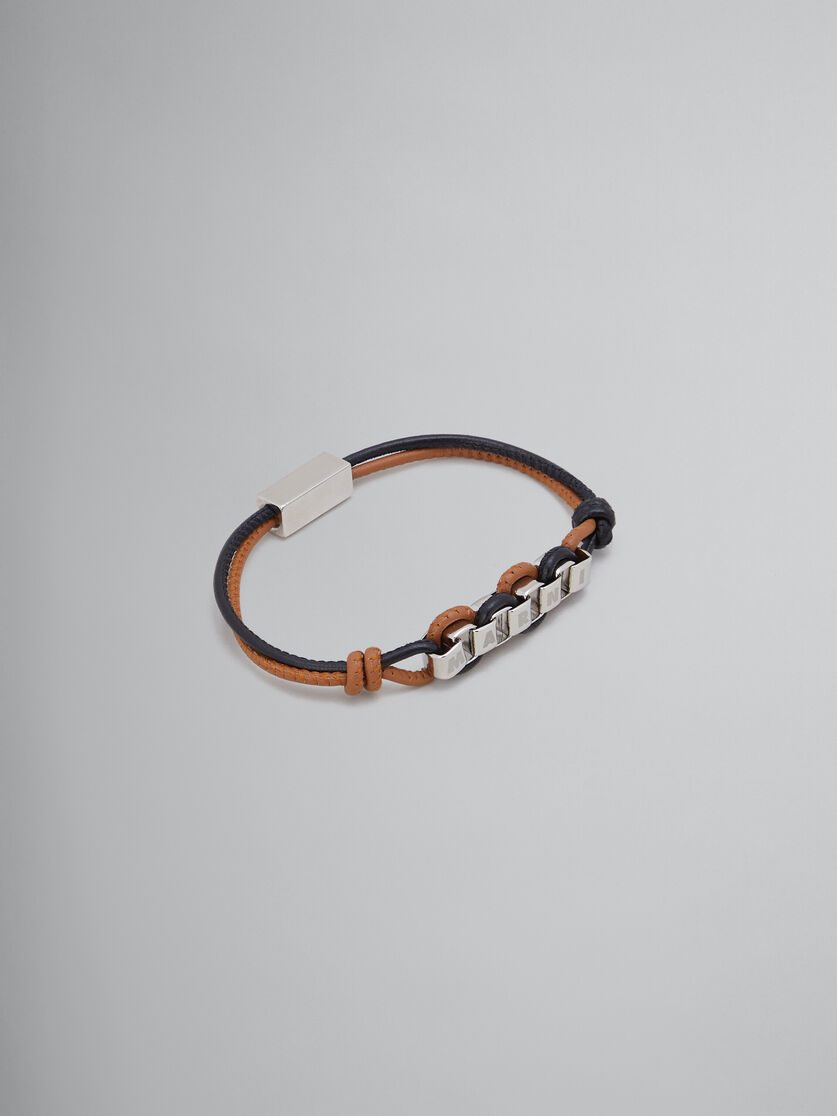 Bracelet en cuir rouge et bleu avec logo Marni - Bracelets - Image 1