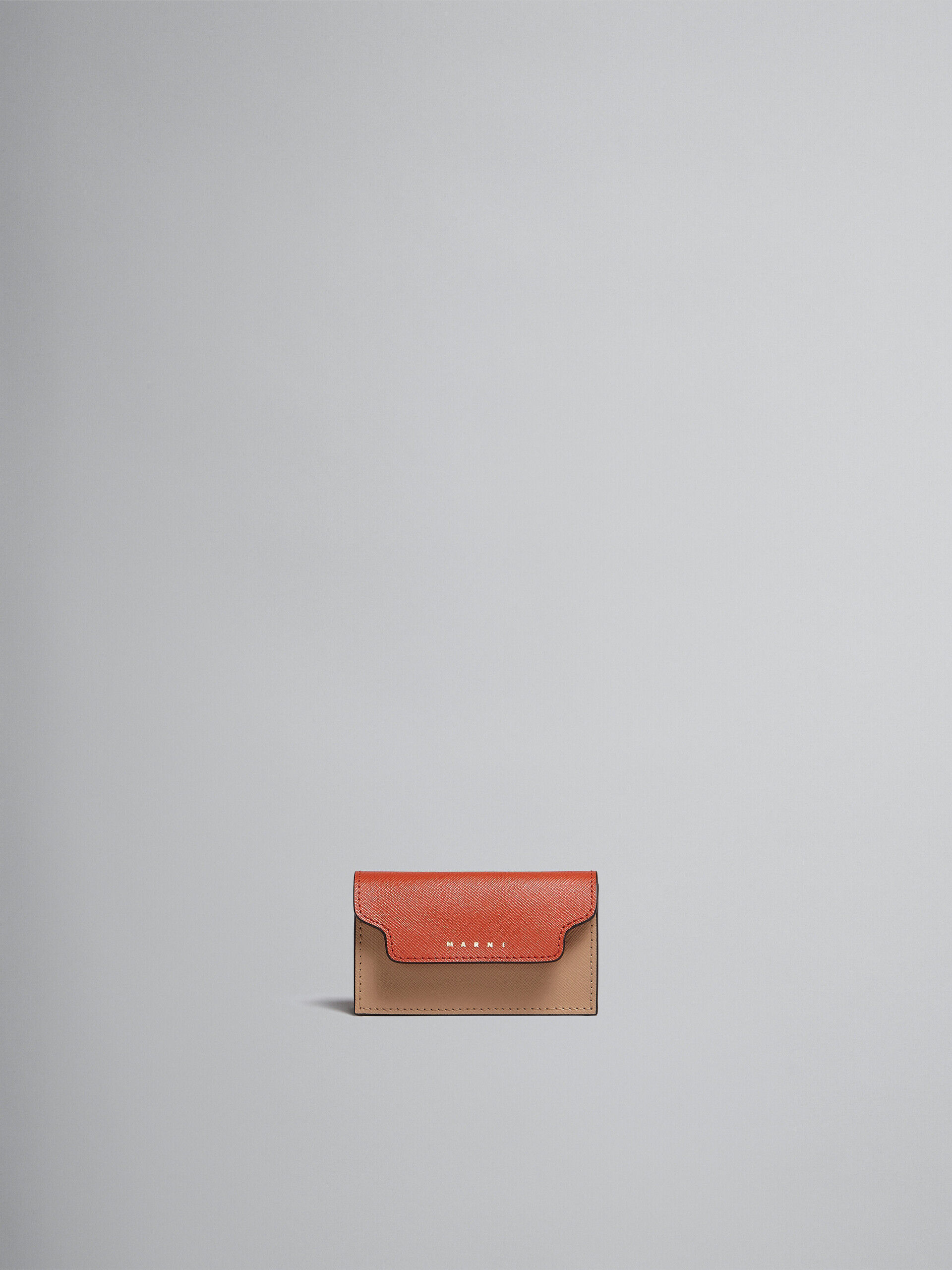 ブラウン マルチカラー サフィアーノレザー製ビジネスカードケース | Marni