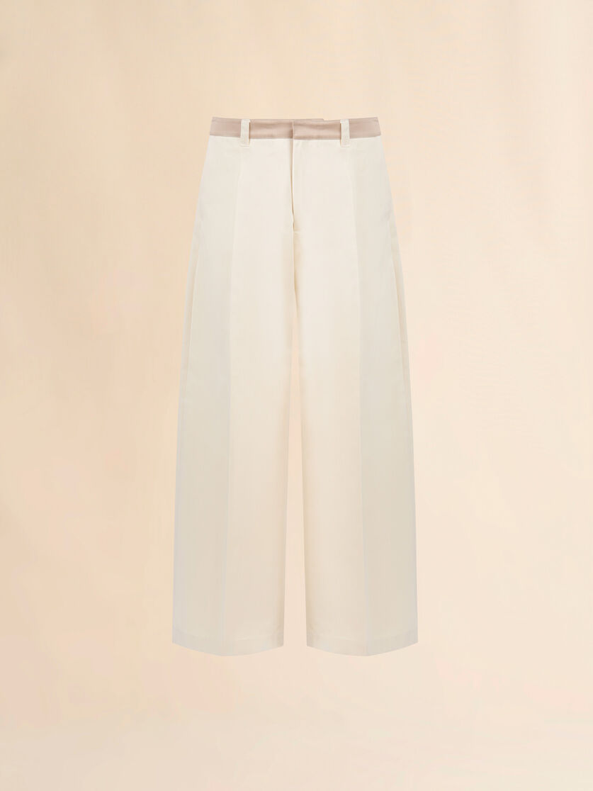 White water-repellent gabardine smart trousers, Image 1