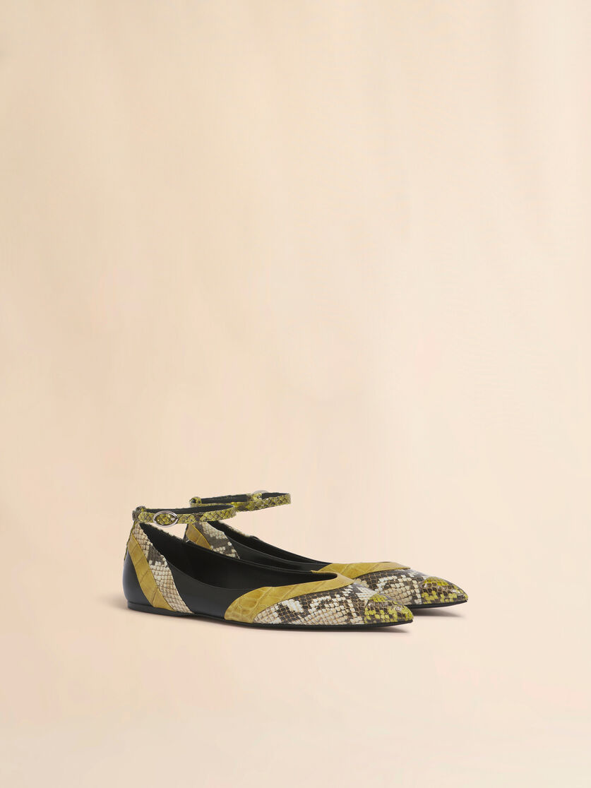 Green leather pointed-toe ballerina - Ballet Shoes - Image 2