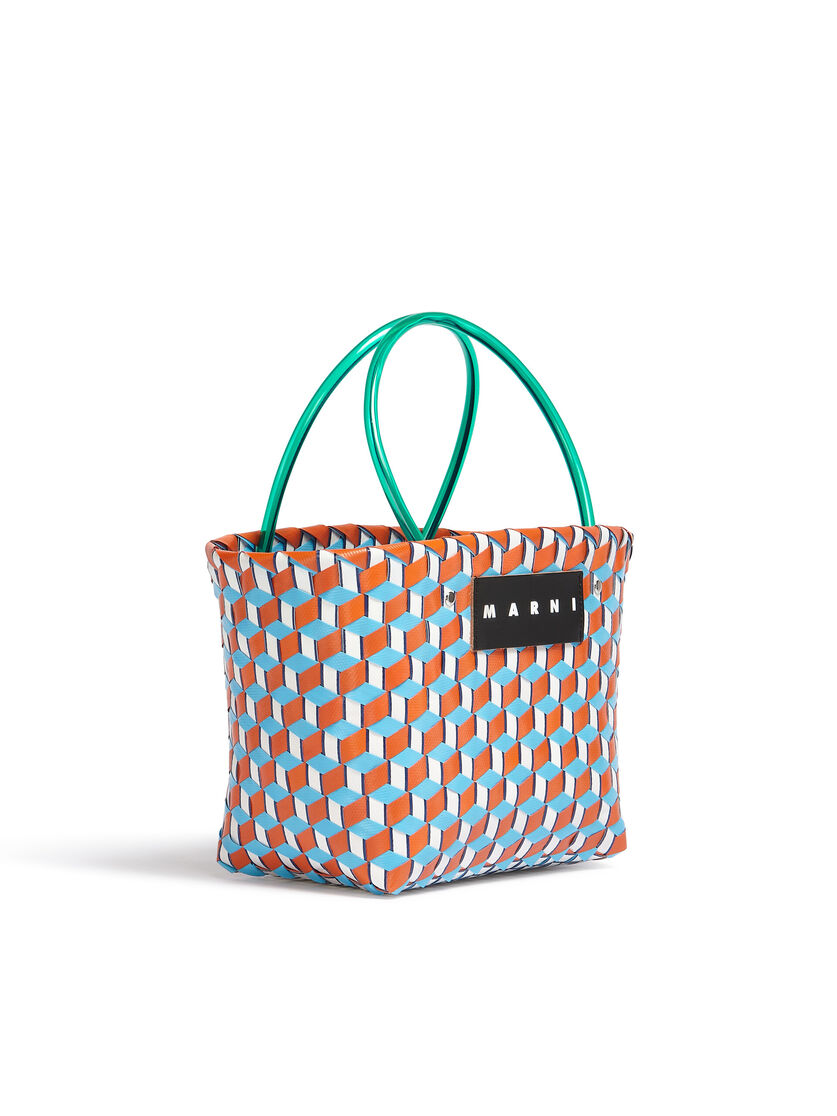 MARNI MARKET 3D BAG in pale blue cube woven material - Shopping Bags - Image 2