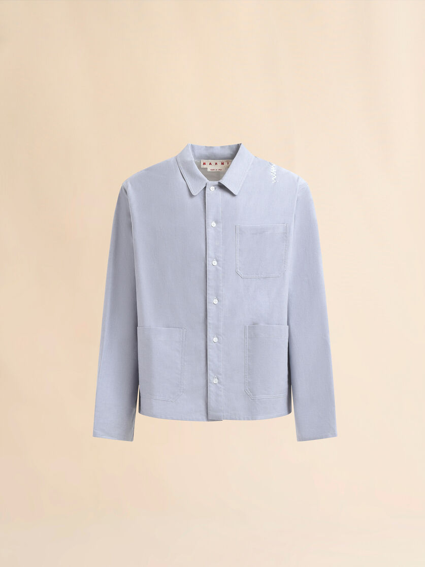 グレー オックスフォードシャツ、マルニシンボル入り | Marni