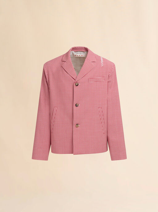 Red and white gingham wool jacket - Jackets