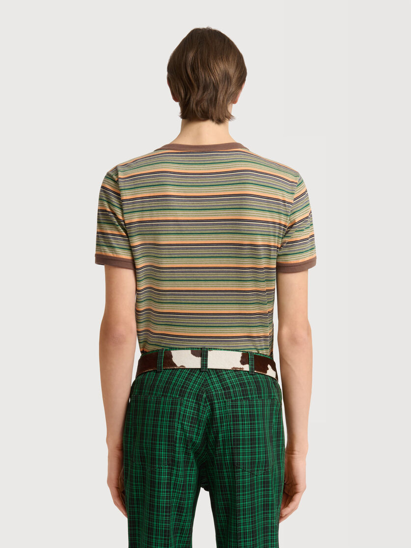 Green cotton T-shirt with fine stripes, Image 4