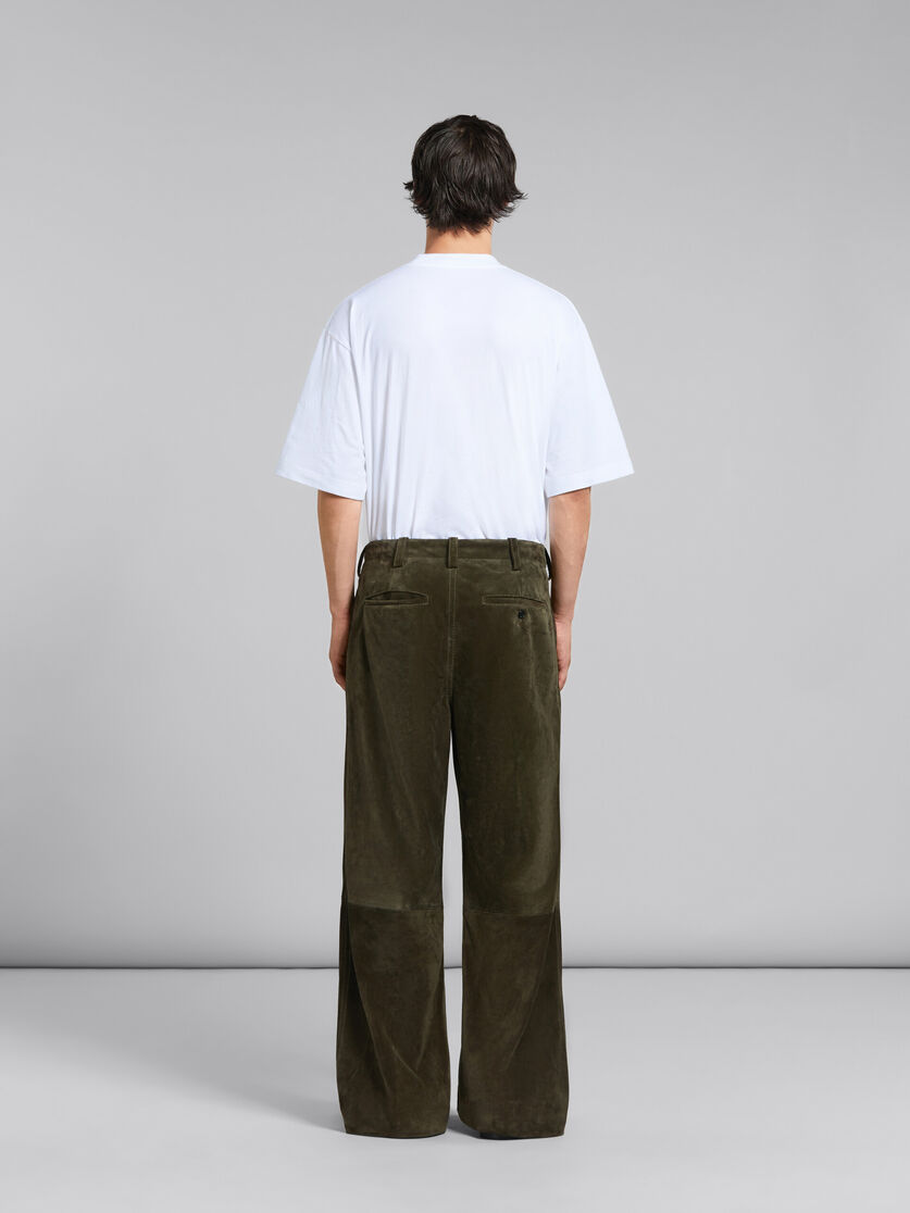 Grüne Hose aus kompaktem Wildleder - Hosen - Image 3