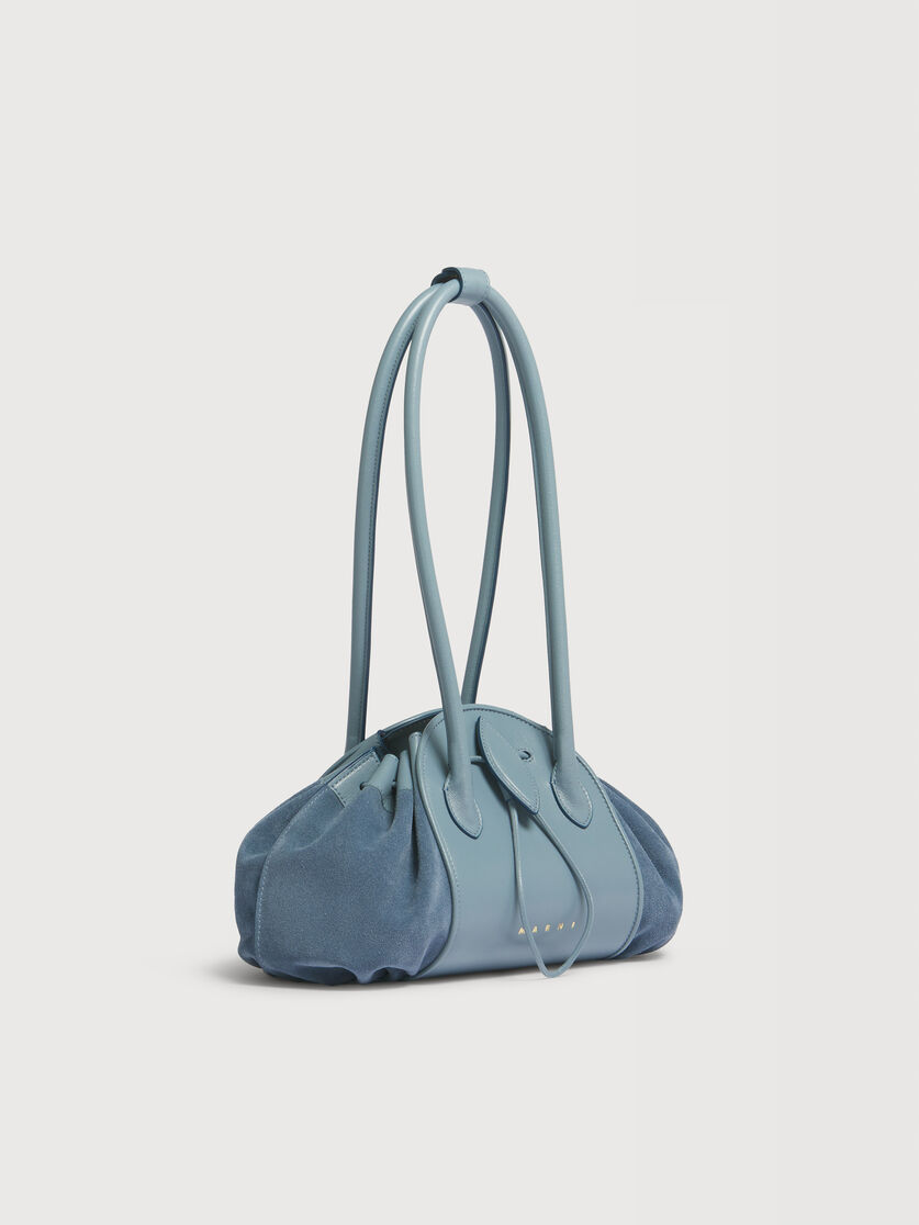 Blue leather and suede Tulipea shoulder bag, Image 5
