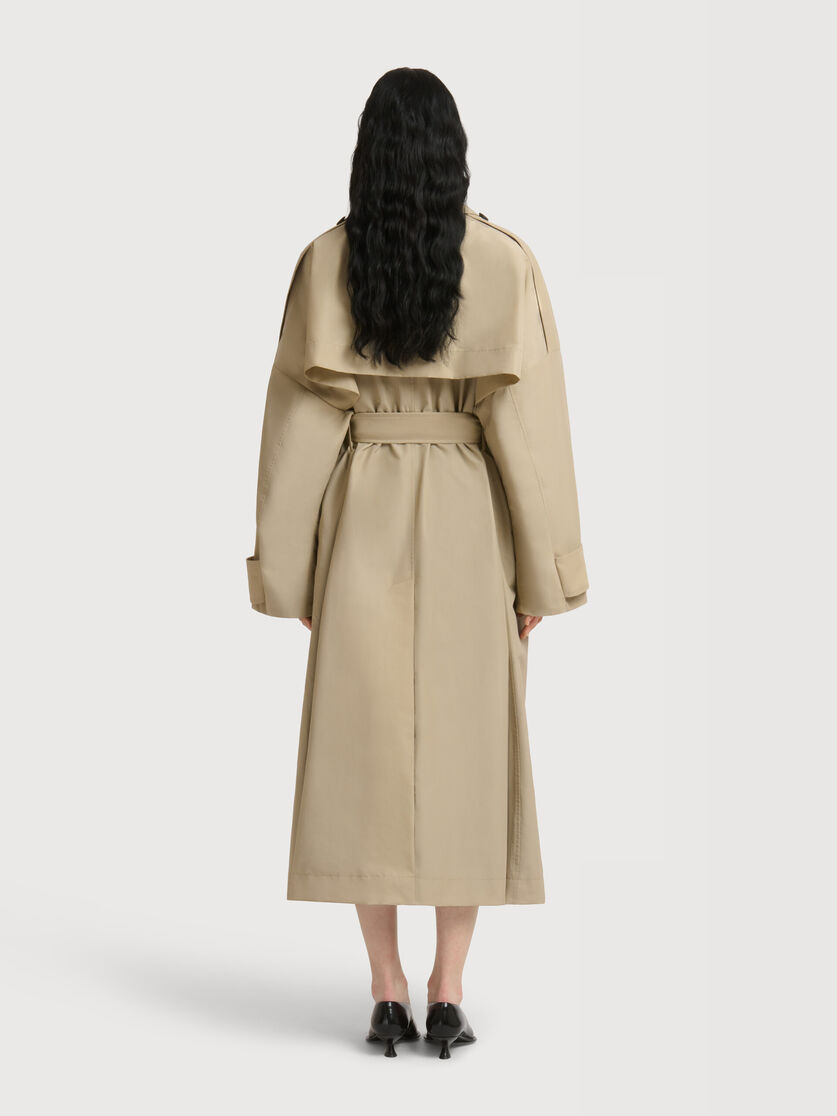 Beige nylon trench coat with belt, Image 4